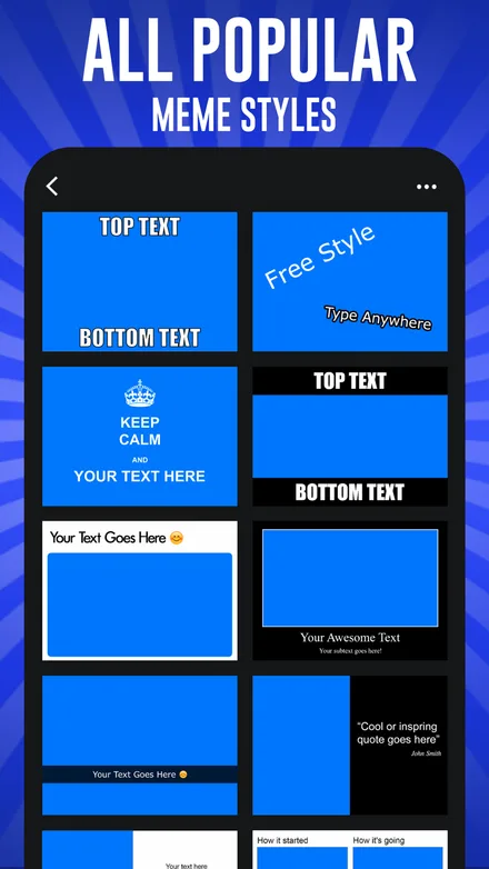 Grid of popular meme layout styles